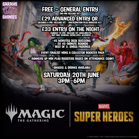 MTG: Marvel Super Heroes - Pre Release Ticket (20/06/2026 @ 3pm) Free Or Paid